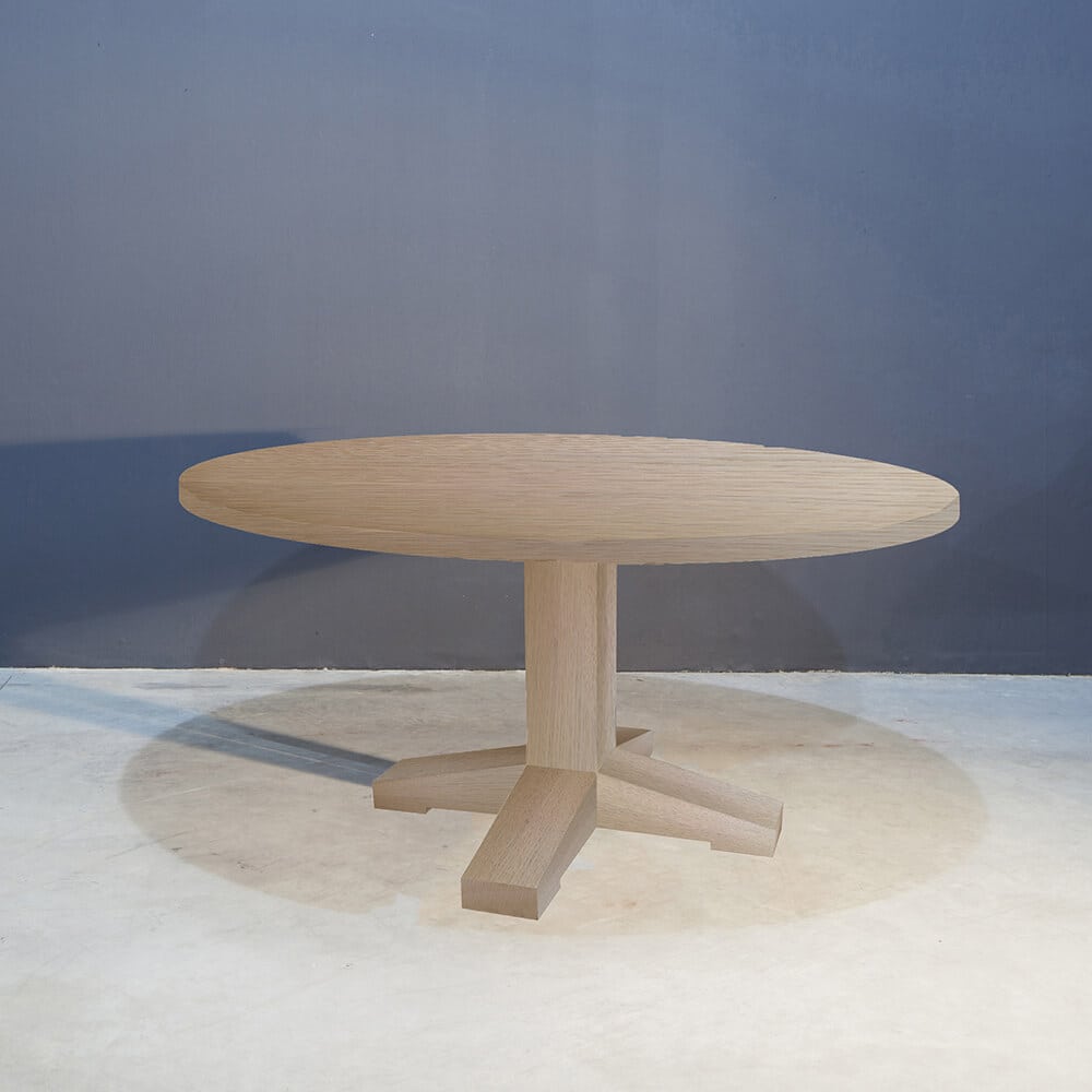 holte cursief Londen Stoere massief eiken ronde tafel - Concept Table